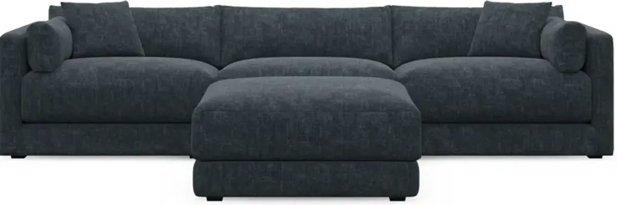 Malibu 3-Piece Sofa and Ottoman - Argo Navy