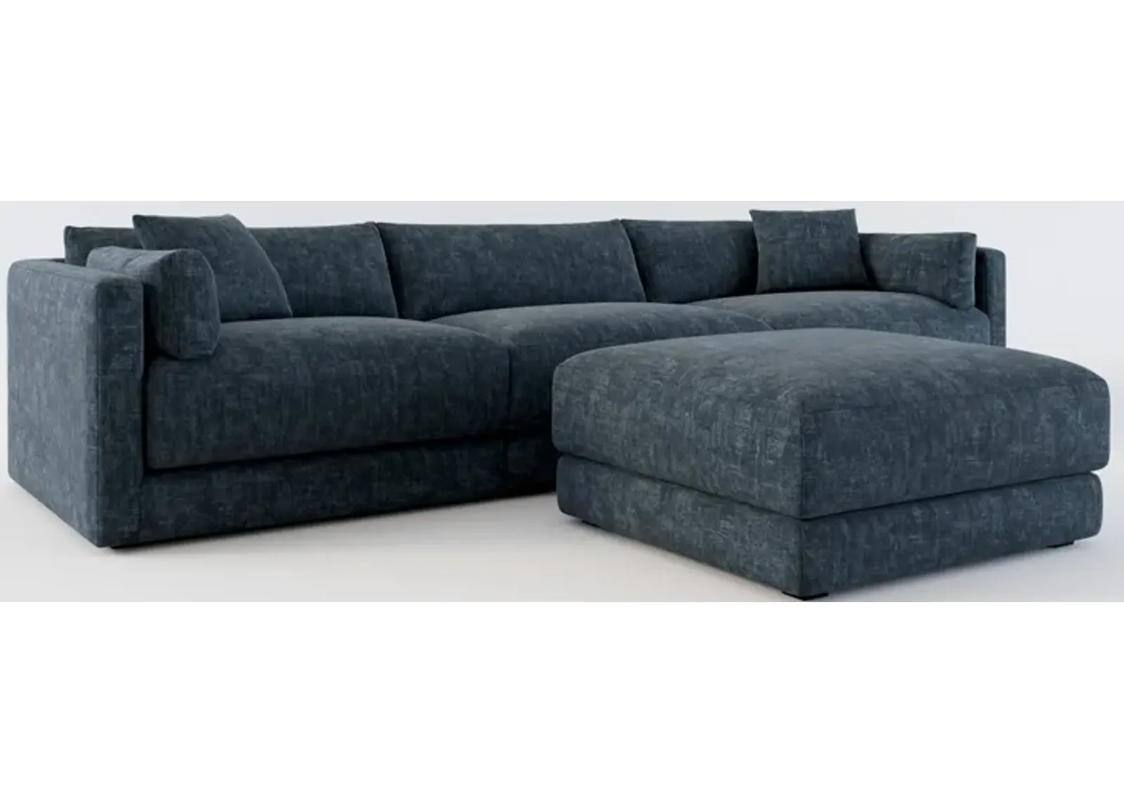 Malibu 3-Piece Sofa and Ottoman - Argo Navy