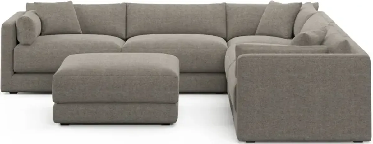 Malibu 5-Piece Sectional and Ottoman - Bridger Metal