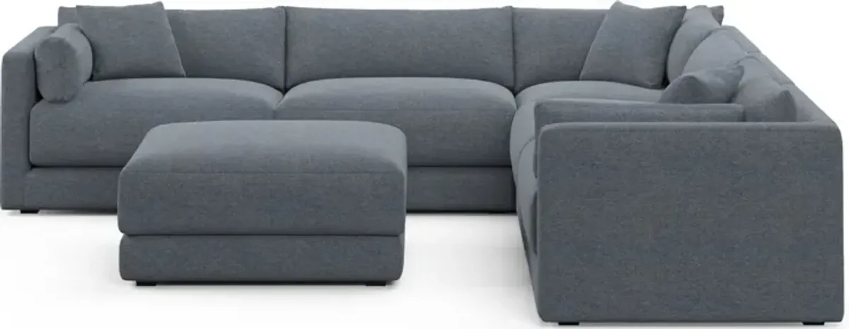 Malibu 5-Piece Sectional and Ottoman - Bridger Navy