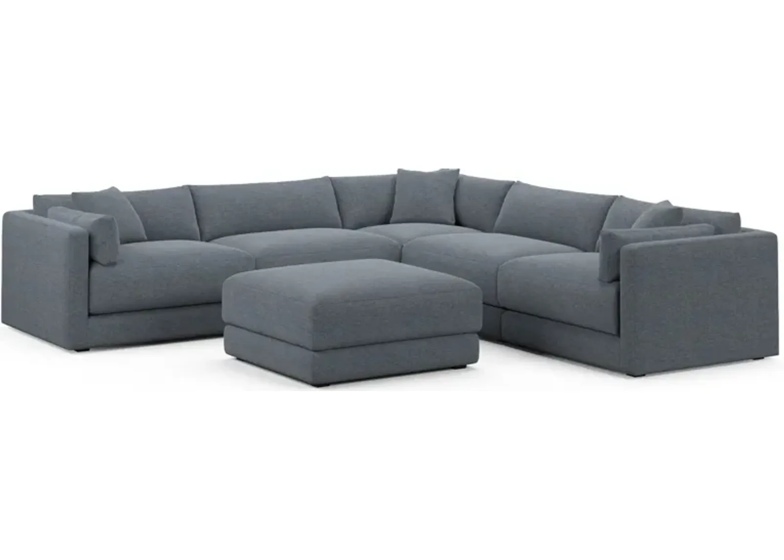 Malibu 5-Piece Sectional and Ottoman - Bridger Navy