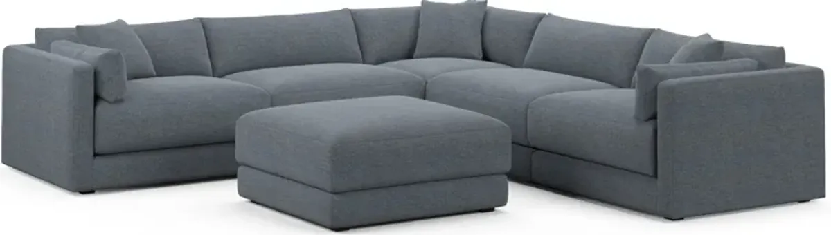 Malibu 5-Piece Sectional and Ottoman - Bridger Navy