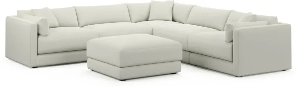 Malibu 5-Piece Sectional and Ottoman - Liv Arctic