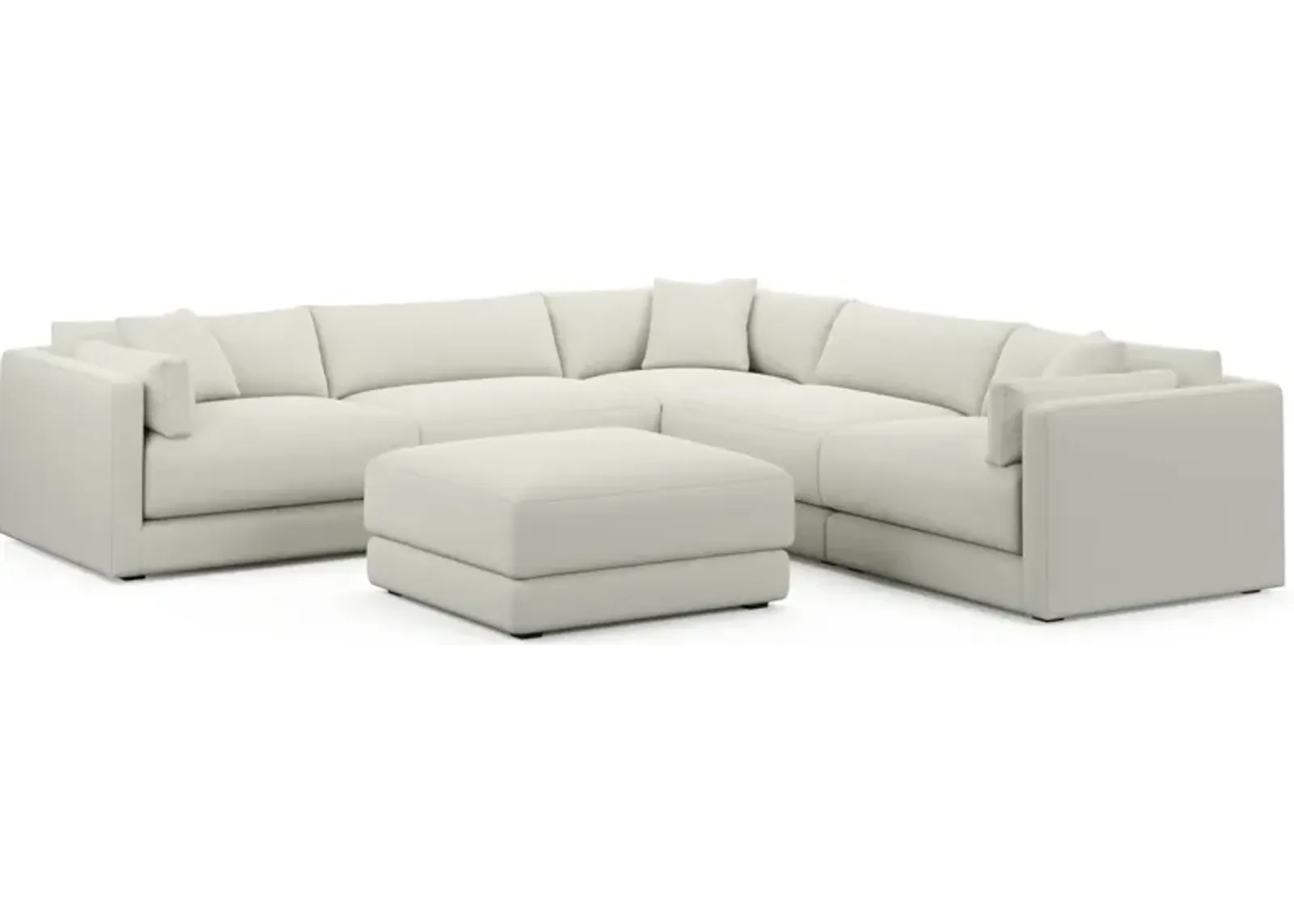 Malibu 5-Piece Sectional and Ottoman - Liv Arctic