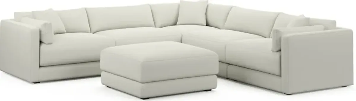 Malibu 5-Piece Sectional and Ottoman - Liv Arctic