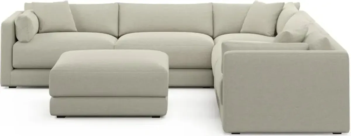 Malibu 5-Piece Sectional and Ottoman - Liv Dove