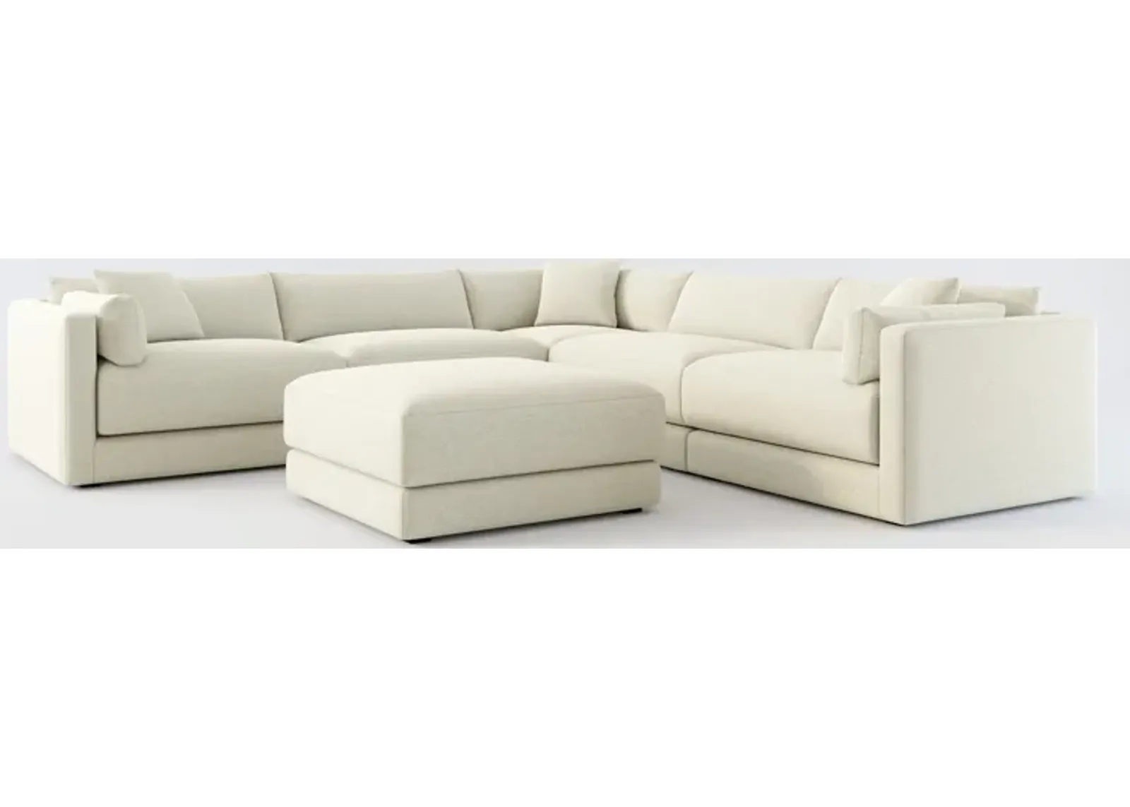 Malibu 5-Piece Sectional and Ottoman - Liv Dove