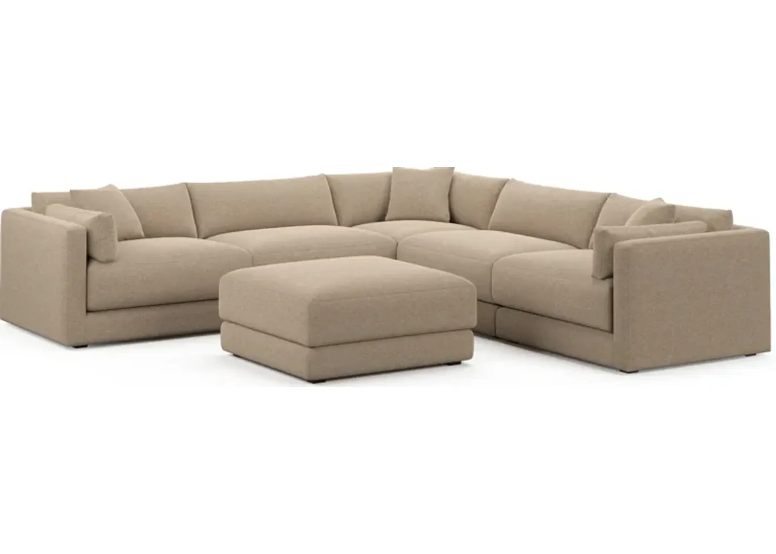 Malibu 5-Piece Sectional and Ottoman - Liv Wicker