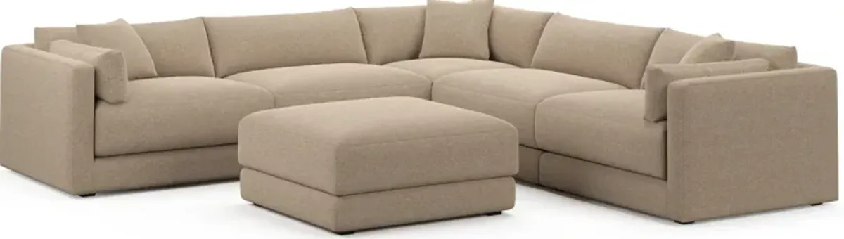 Malibu 5-Piece Sectional and Ottoman - Liv Wicker