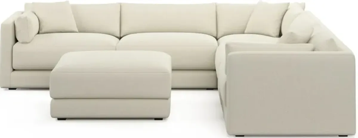 Malibu 5-Piece Sectional and Ottoman - Fincher Ivory