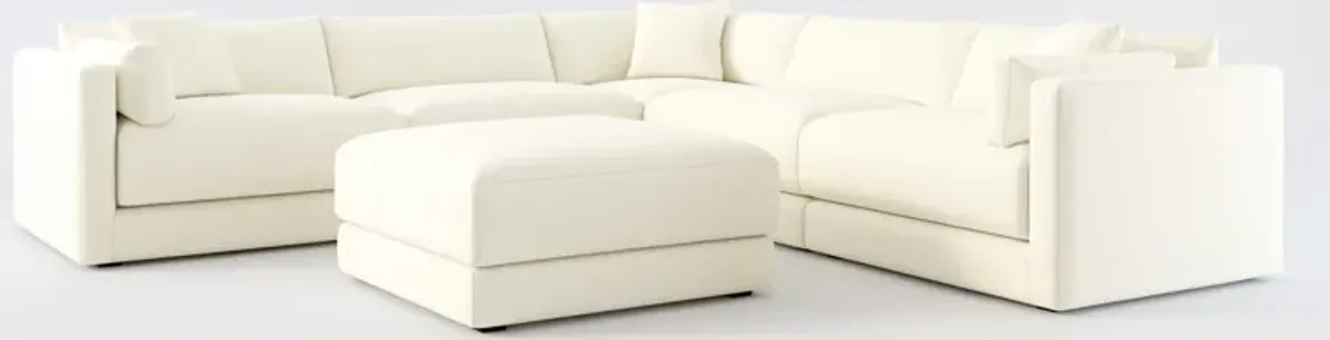 Malibu 5-Piece Sectional and Ottoman - Fincher Ivory