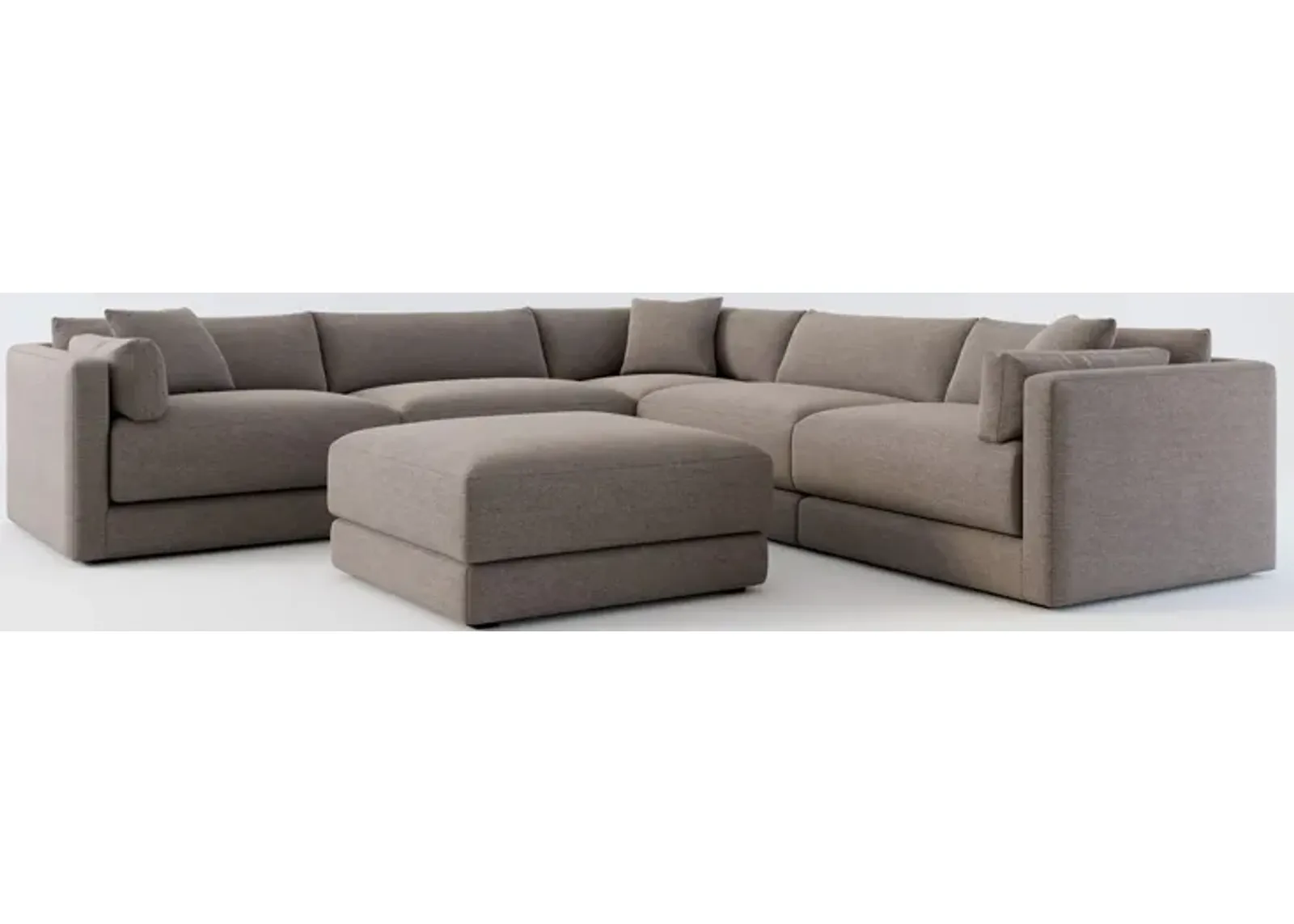 Malibu 5-Piece Sectional and Ottoman - Presidio Steel