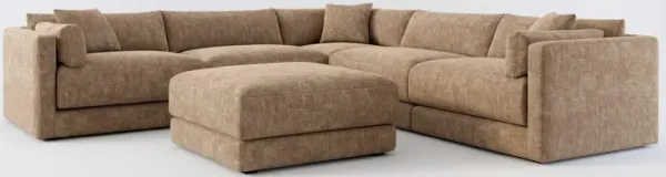 Malibu 5-Piece Sectional and Ottoman - Argo Java