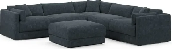 Malibu 5-Piece Sectional and Ottoman - Argo Navy