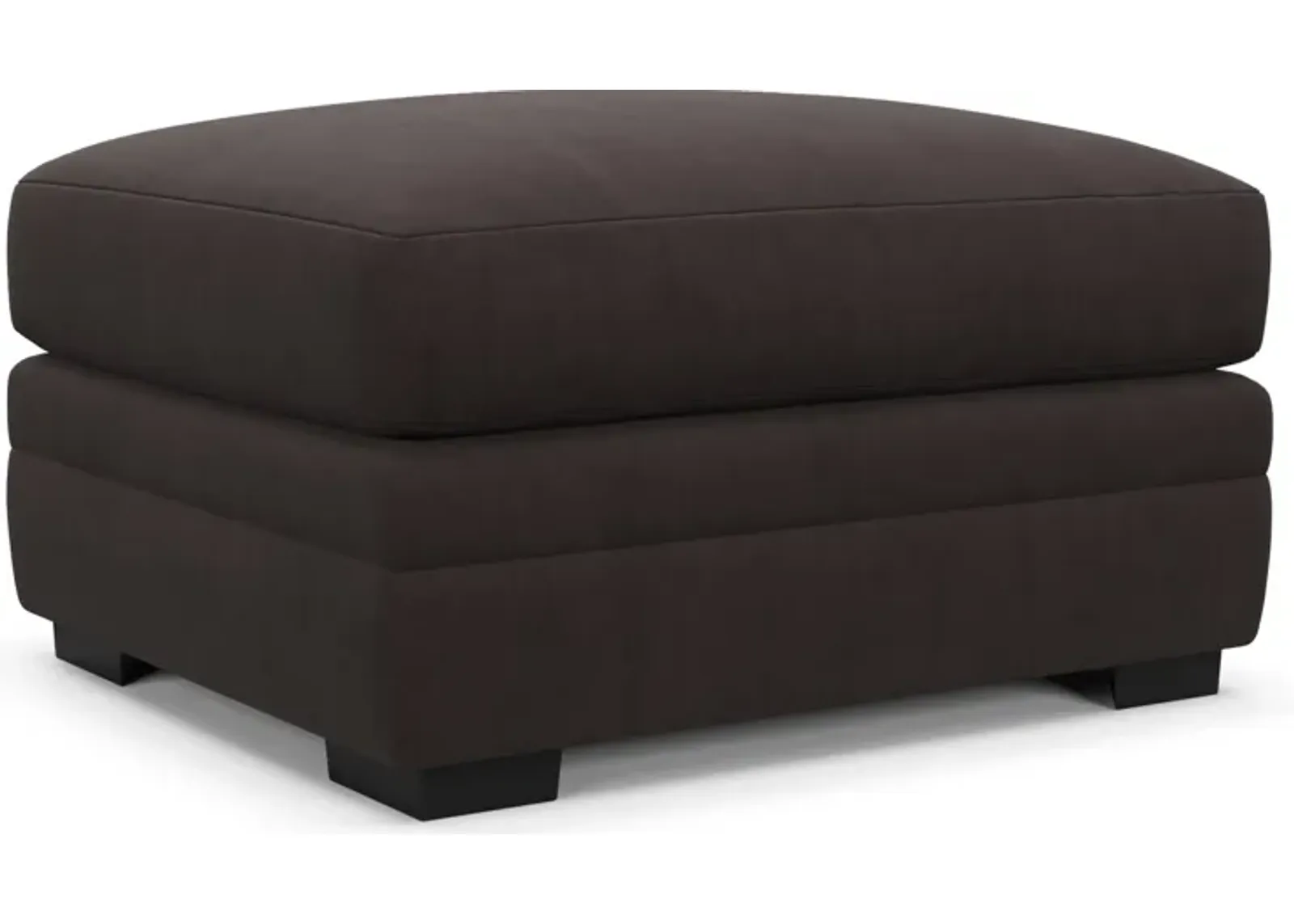 Winston Foam Comfort Ottoman - Merrimac Dark Brown