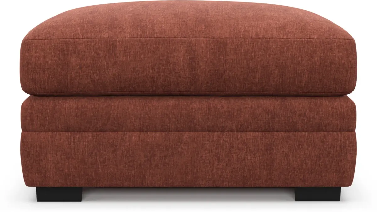 Winston Foam Comfort Ottoman - Contessa Paprika