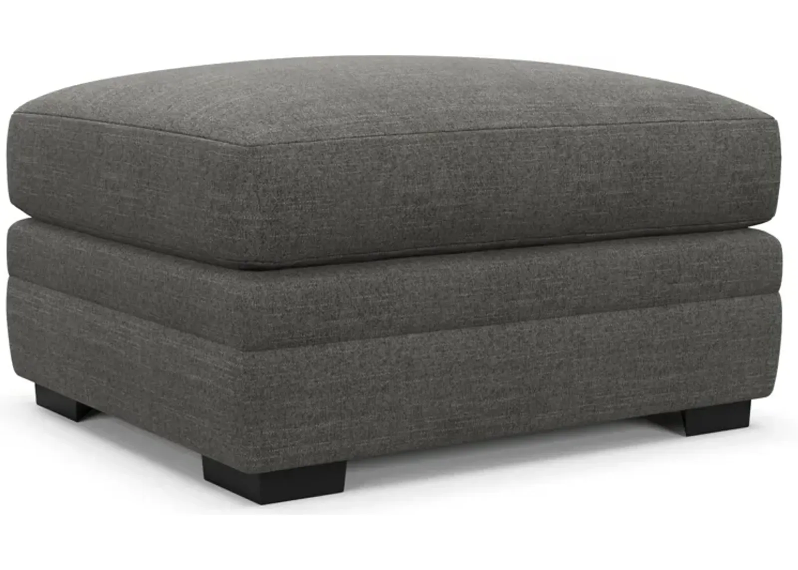 Winston Hybrid Comfort Ottoman - Curious Charcoal