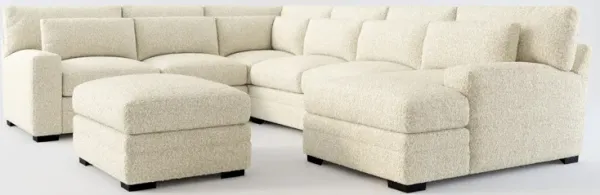 Winston Foam Comfort 5-Piece Sectional with Right-Facing Chaise and Ottoman - Bloke Cotton