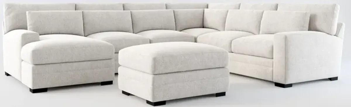 Winston Foam Comfort 5-Piece Sectional with Left-Facing Chaise and Ottoman - Burmese Granite