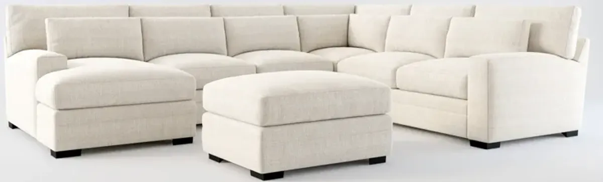 Winston Foam Comfort 5-Piece Sectional with Left-Facing Chaise and Ottoman - Mason Porcelain