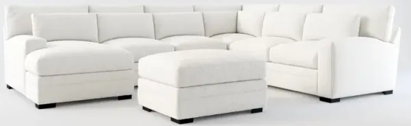 Winston Foam Comfort 5-Piece Sectional with Left-Facing Chaise and Ottoman - Bloke Snow