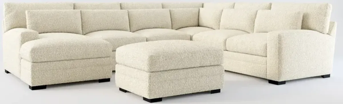 Winston Foam Comfort 5-Piece Sectional with Left-Facing Chaise and Ottoman - Bloke Cotton