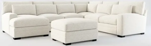 Winston Foam Comfort 5-Piece Sectional with Left-Facing Chaise and Ottoman - Muse Stone