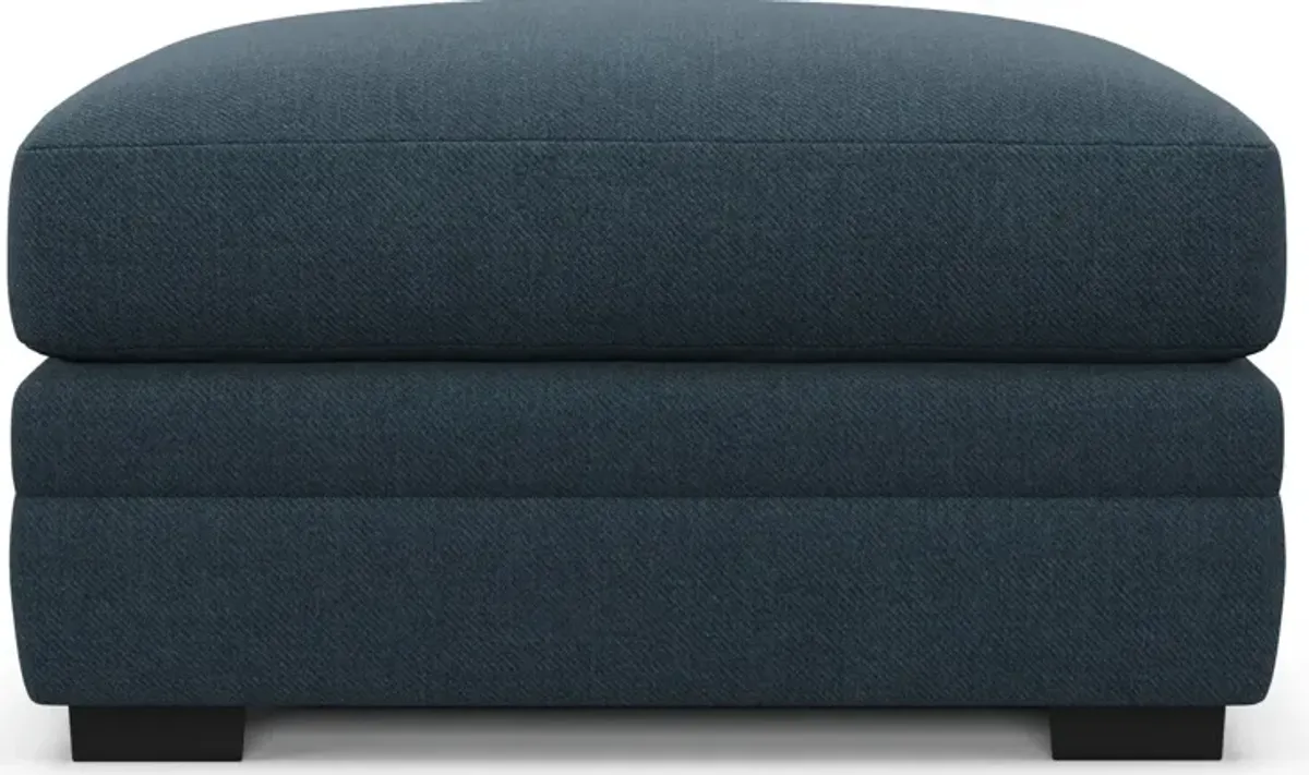 Winston Foam Comfort Ottoman - Broderick Indigo