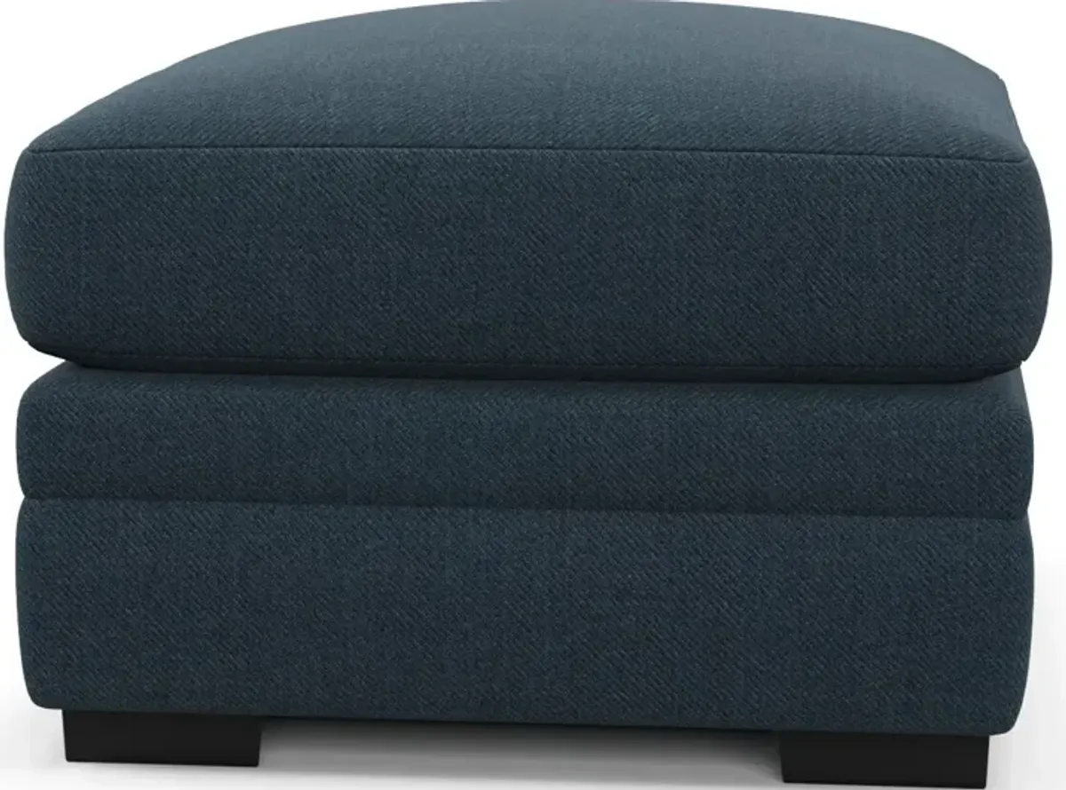 Winston Foam Comfort Ottoman - Broderick Indigo