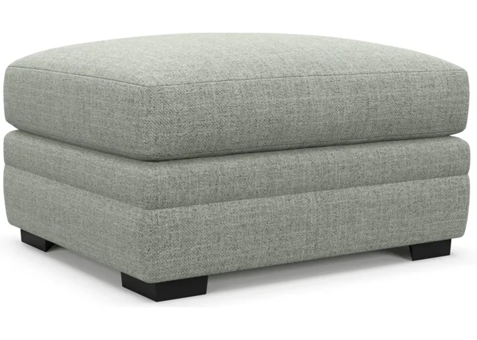 Winston Foam Comfort Ottoman - Broderick Sea Glass