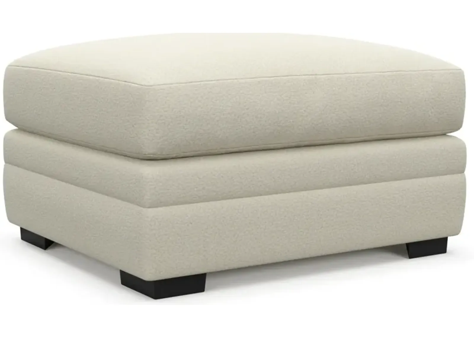 Winston Foam Comfort Ottoman - Fincher Ivory