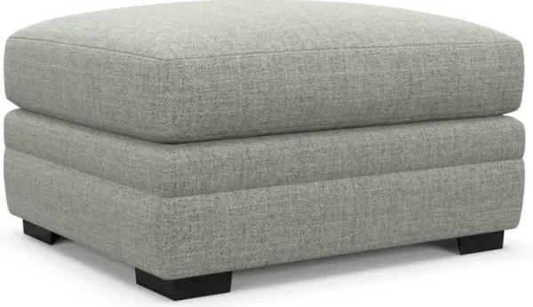 Winston Hybrid Comfort Ottoman - Broderick Sea Glass