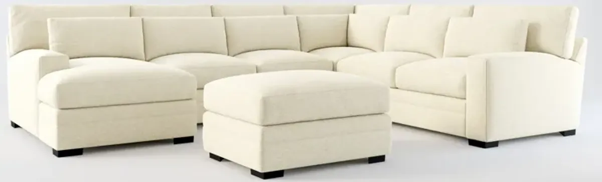 Winston Foam Comfort 5-Piece Sectional with Left-Facing Chaise and Ottoman - Bridger Shell