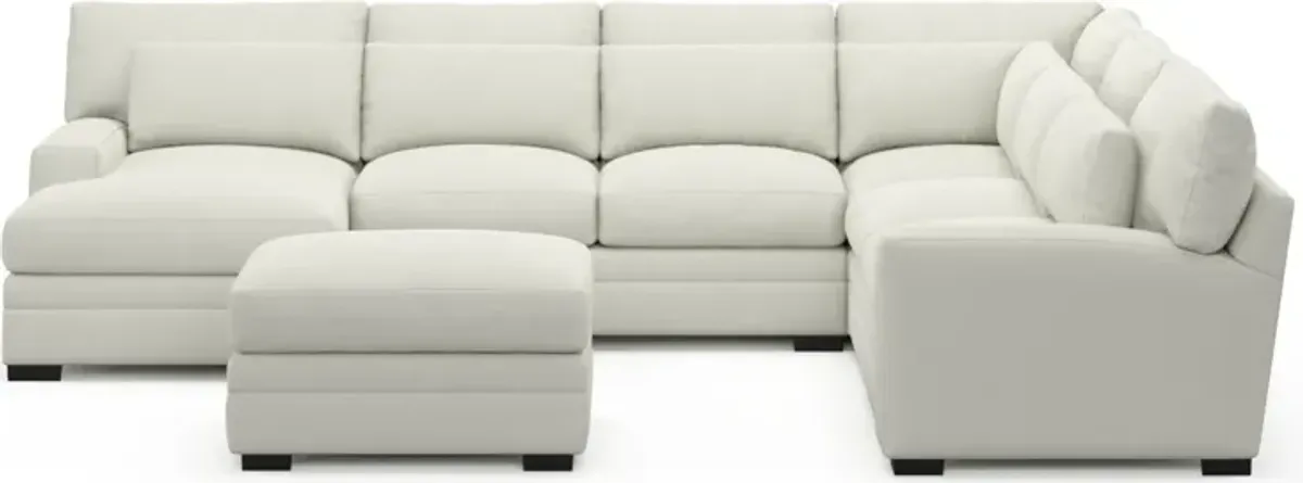 Winston Foam Comfort 5-Piece Sectional with Left-Facing Chaise and Ottoman - Liv Arctic