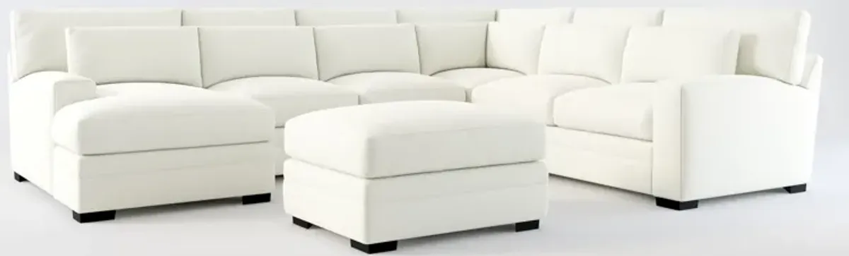 Winston Foam Comfort 5-Piece Sectional with Left-Facing Chaise and Ottoman - Liv Arctic