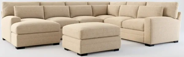 Winston Hybrid Comfort 5-Piece Sectional with Left-Facing Chaise and Ottoman - Liv Wicker