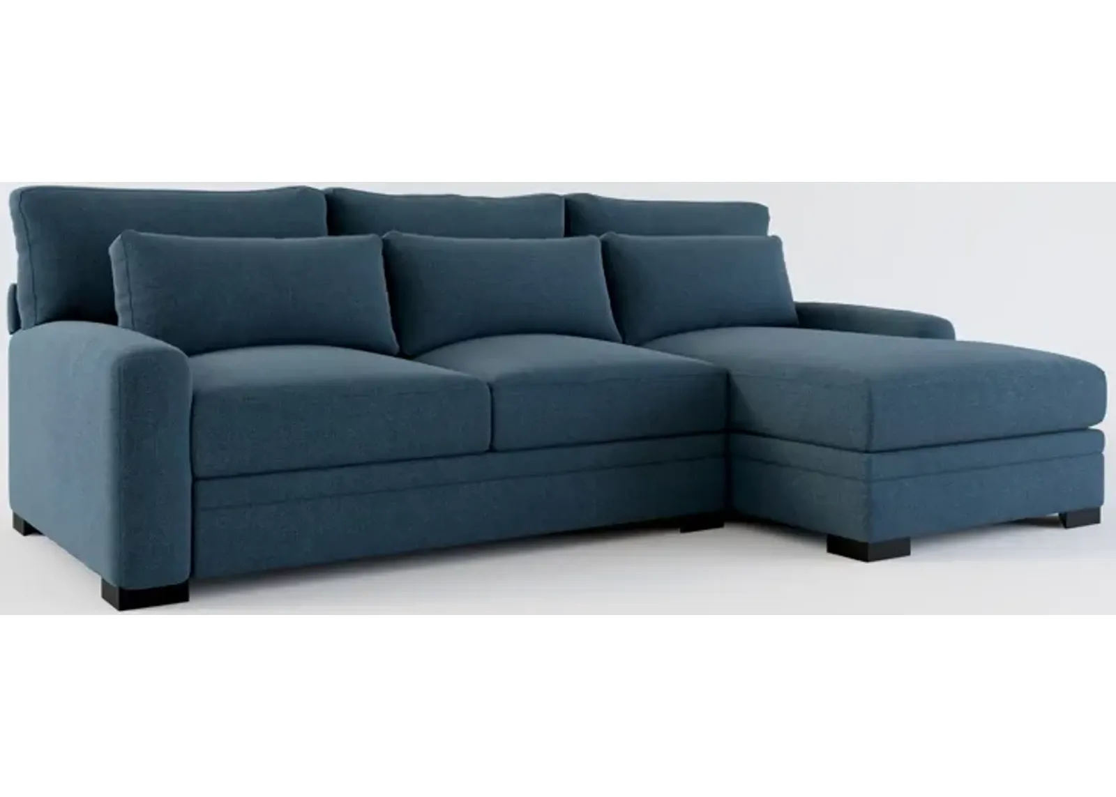 Winston Hybrid Comfort Eco Performance 2-Piece Sectional - Broderick Indigo