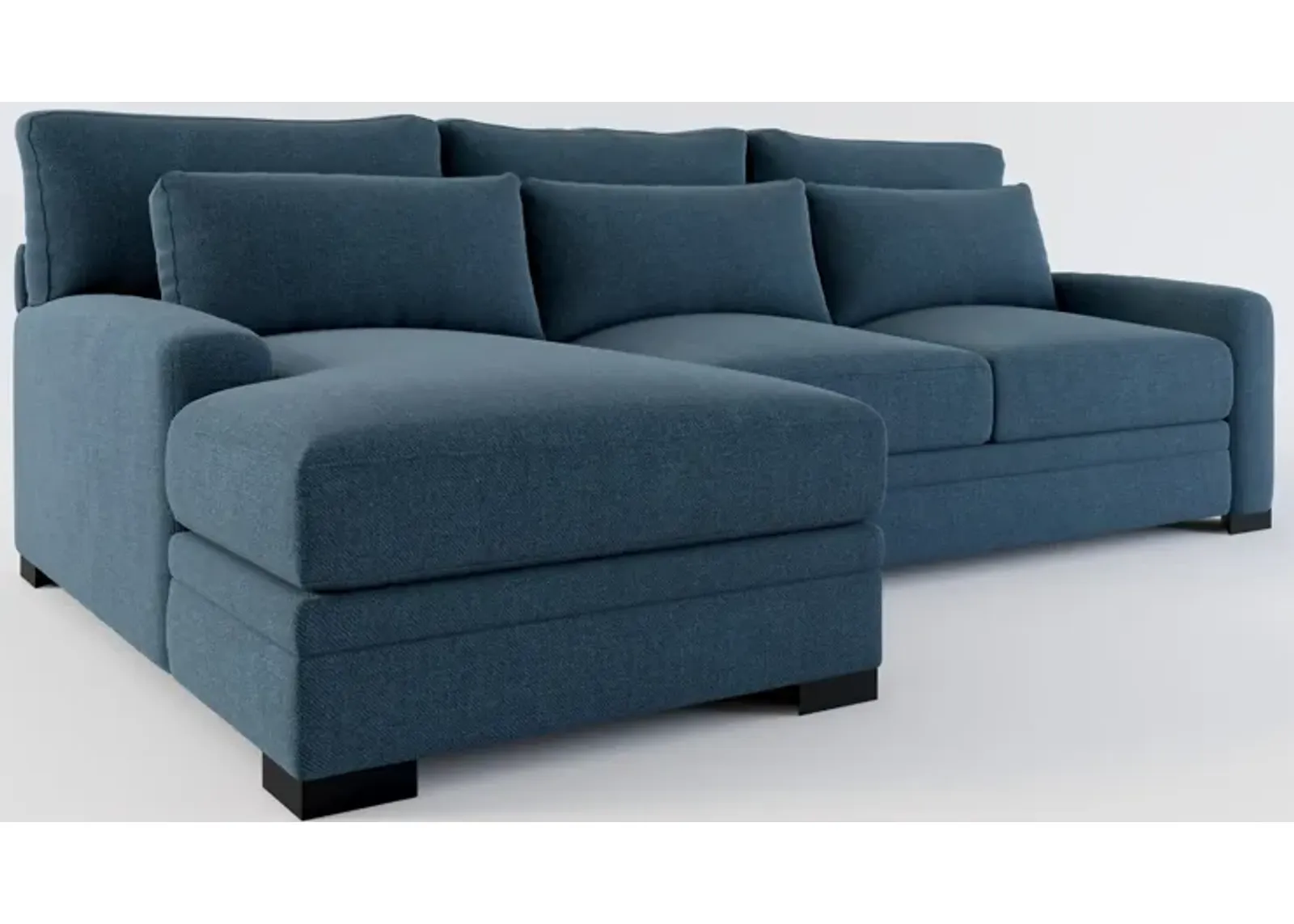 Winston Foam Comfort Eco Performance 2-Piece Sectional - Broderick Indigo