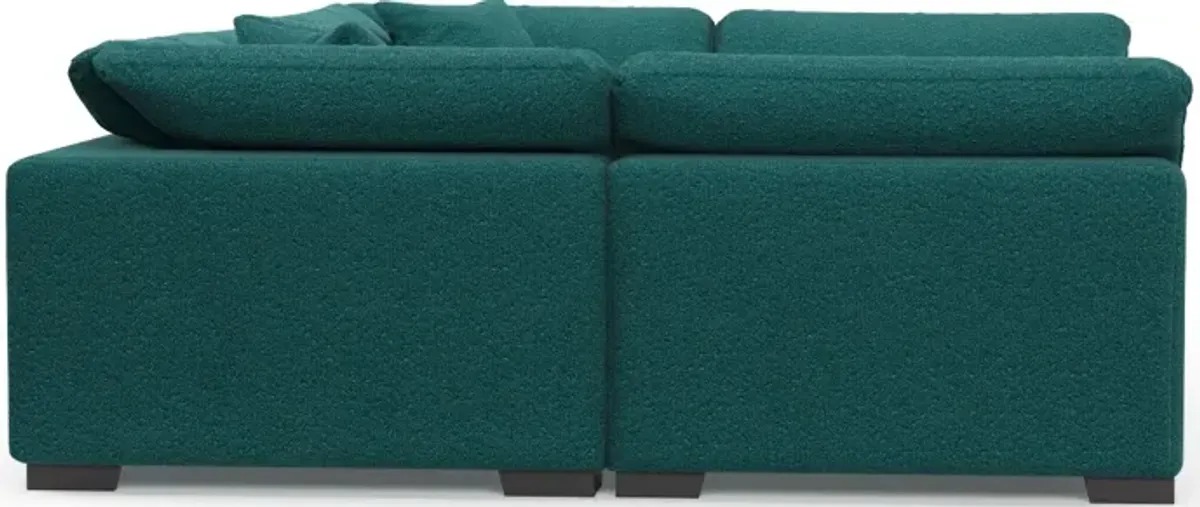 Plush Feathered Comfort 6-Piece Pit Sectional - Bloke Peacock