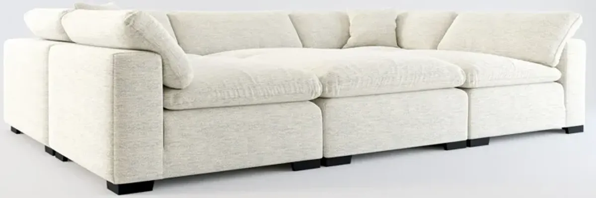 Plush Feathered Comfort 6-Piece Pit Sectional - Merino Chalk