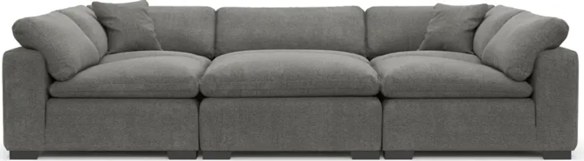 Plush Feathered Comfort 6-Piece Pit Sectional - Living Large Charcoal