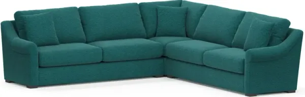 Bowery Foam Comfort 3-Piece Sleeper Sectional - Bloke Peacock