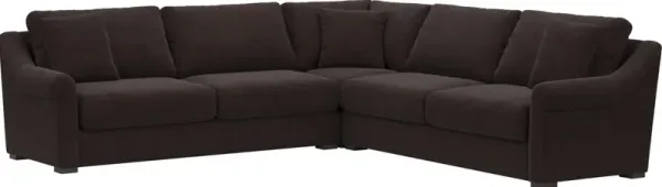 Bowery Foam Comfort 3-Piece Sleeper Sectional - Merrimac Dark Brown