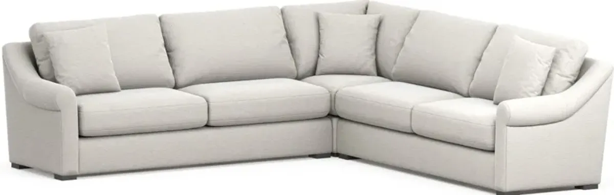 Bowery Foam Comfort 3-Piece Sleeper Sectional - Living Large White