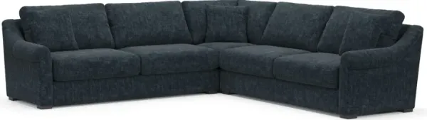 Bowery Foam Comfort 3-Piece Sleeper Sectional - Argo Navy