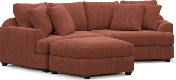 Skylar 3-Piece Sectional with Left-Facing Ottoman - Contessa Paprika