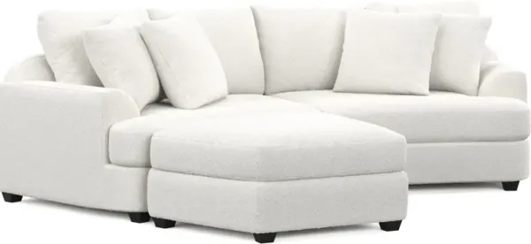 Skylar 3-Piece Sectional with Left-Facing Ottoman - Bloke Snow