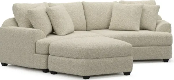 Skylar 3-Piece Sectional with Left-Facing Ottoman - Bloke Cotton