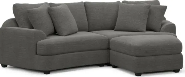 Skylar 3-Piece Sectional with Right-Facing Ottoman - Curious Charcoal