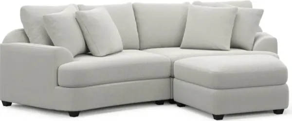 Skylar 3-Piece Sectional with Right-Facing Ottoman - Oslo Snow